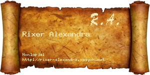 Rixer Alexandra névjegykártya